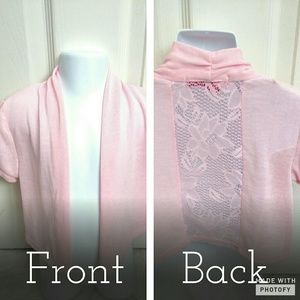 Pink Shawl Lace Jacket NWT Sz 5/6